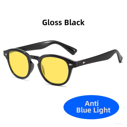 Retro Blue Light Blocking Glasses for Men & Women – Night Vision Yellow Lens, Square Frame, UV400, Bluelight Filter for Computers